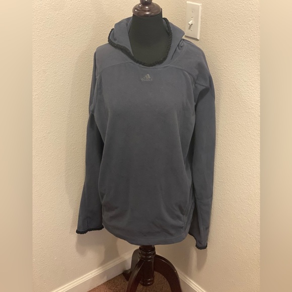 2 FOR $20 Adidas Blue Fleece Oversized Hoodie Tunic Pullover Thumbholes Size M - Picture 1 of 7